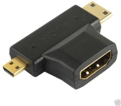 microware  TV-out Cable 3-in-1 HDMI Female to Micro/Mini HDMI Male Adapter Connecte