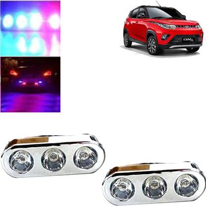 aksmit 3 LED Police Flasher Style DRL Fog Light For KUV100_FL120 Interior Light Car LED for Mahindra (12 V, 35 W)