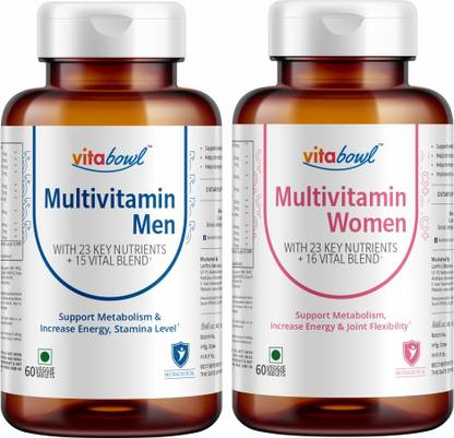 vitabowl Multivitamin Tablet for Men & Women With Ingredients Veggie Tablets - (Pack of 2)