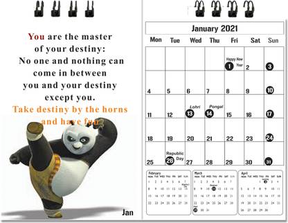 AccuPrints panda desk-03 2021 Table Calendar