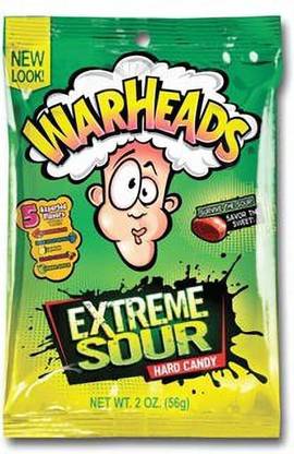 Warheads Extreme Sour Hard Candy Pouch,56g Extreme Sour Sour Candy