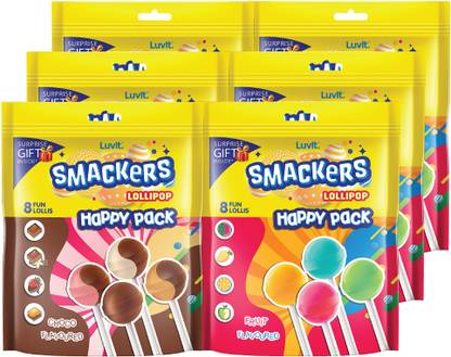 LuvIt Smackers Happy Pack Choco, Fruit Lollipop