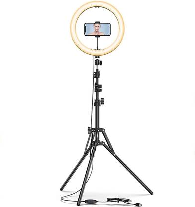 Wrapo 10" Professional big LED Ring Light With 6 Feet Tripod Stand | 3 color modes Dimmable Lighting | For YouTube | Photo-shoot | Video shoot | Live Stream | Makeup & Vlogging | Compatible with iPhone Android Phones Ring Flash