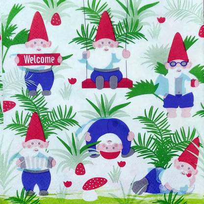 The Tissue Store Merry Christmas Paper Napkin Party Tissues tissue - Santa on Swing Multicolor Paper Napkins