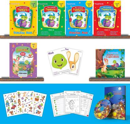Purple Turtle Preschool Kit Level 1 With Talking Pen For Nursery Age 3-4 Year