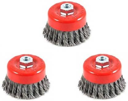 M MOD CON Twisted Wire Wheel Knotted Cup Brush for Angle Grinder to Remove Rust, Paint Wheel Brush