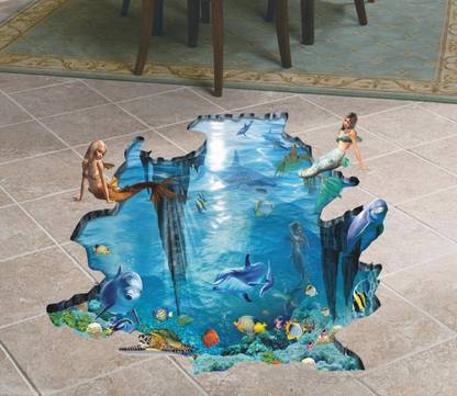 Jagvii 72 cm Mermaid in the water Self Adhesive Sticker