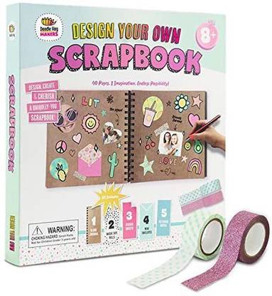 TOPS Design Your Own Scrapbook by Doodle HogSmash BookKids Scrapbook KitPersonalize Decorate Your DIY Scrapbook with Washi T