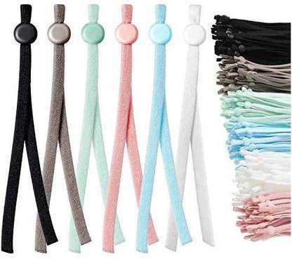 BBTO Colorful Elastic Bands with Adjustable Buckle0.5 mm Stretch String Band Elastic Thread Rope Sewing Flat Cord for DIY Ear