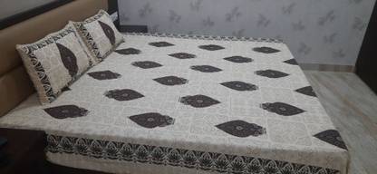 GRM ENTERPRISES Cotton King Flat 250 TC Printed Bedsheet