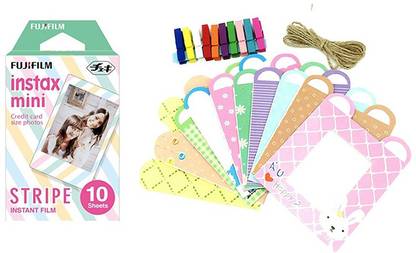 FUJIFILM Instax Mini Stripe Film With Rabbit Design Hanging Paper Photo Frame Film Roll