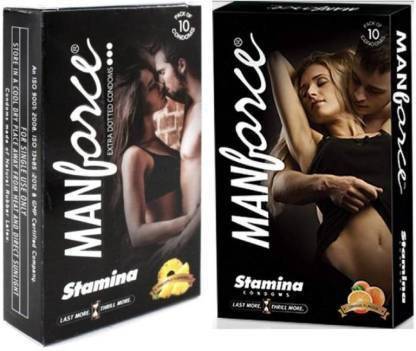 MANFORCE BANANA Stamina Extra Time 10s + BANANA Stamina Extra Time 10s (20 Condoms) Value Combo Condom (Set of 2, 20S) Condom