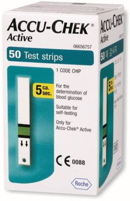 ACCU-CHEK Strips Active Test Strips - 50 Glucometer
