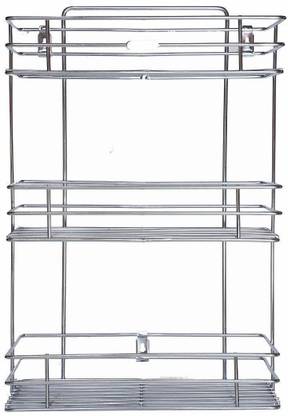 mahavir Eco products Utensil Kitchen Rack Steel KRT KITCHEN RACK TRIPPLE(STAND /SHELVE/RACK/COSMETIC/SPIECE RACKS/ MULTIPORPOSE STAND.