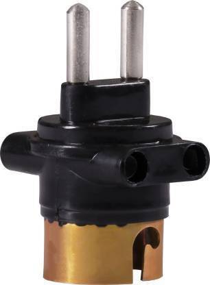 porche 2 Pin Parallel Adapter with Bulb Holder and Plug Socket (Black, Pack of 3) Plastic Light Socket