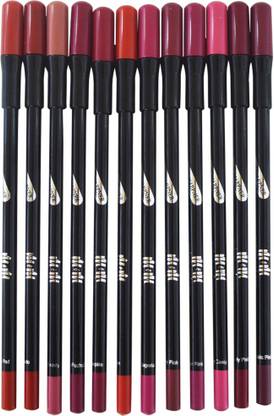 Makeup & More Waterproof Lip Liners, Each Pencil Comes With Sharpner, Contains 12 Unique Colours, Highly Pigmented, Enhances Lip Shape