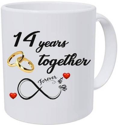 JAIPURART Fourteenth Wedding Anniversary Gift For Him And Her" "14th Year Relationship mug" "14 Years Of Love Celebration" "Best Anniversary Gift" "14th Anniversary For Husband & Wife" 14th Year Complete In A True Relationship" Best Gift For A True Love Ceramic Coffee Mug
