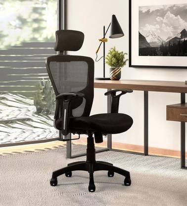 real flexi solutions Brant Headrest ergonomic chair Fabric Office Arm Chair