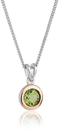 RATAN BAZAAR Silver Peridot Stone Pendant