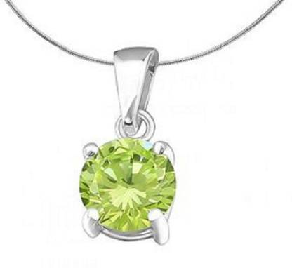 RATAN BAZAAR Peridot Pendant Natural Peridot stone Certified semi Precious and Astrological Purpose for unisex Silver Peridot Stone Pendant