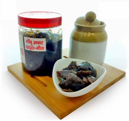 Shree Shyam 100% Fresh Hand Made & Homemade Nimbu Ka Achar / Nibbu Murbba / Nibu Pickle- Khatta Mitha (450 Gram) Lemon Pickle