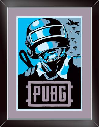 PUBG Game Wall Photo Frame For Office And Room Multicolor Paper Print