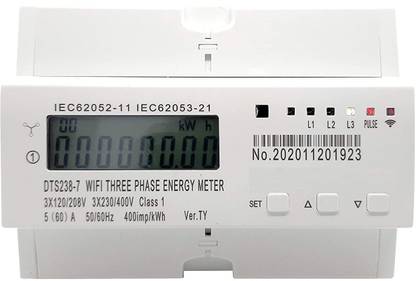 amiciSmart 3-Phase WiFi Smart Energy Meter 220V, 60A Din Rail Mount Compatible with Alexa Smart Switch