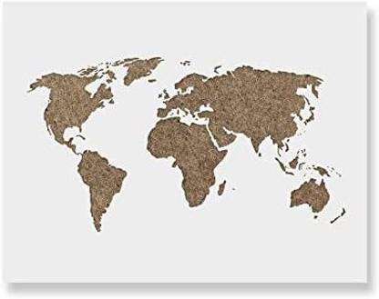 Stencil Revolution World Map Stencil Template for Walls and Crafts - Reusable Stencils for Painting in Small & Large Sizes