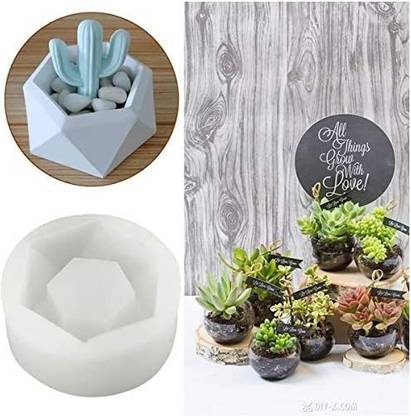 FB Ceramic Clay Mold DIY Silicone Succulent Plants Concrete Planter Vase Molds Handmade Craft Cake Pizza Jelly Microwave an