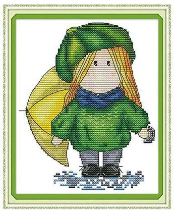 Maydear Cross Stitch Kits Stamped Full Range of Embroidery Starter Kits for Beginners DIY 11CT 3 Strands - (Magic Doll)