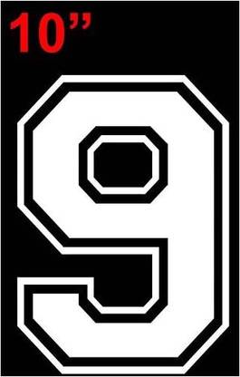 TeeWin 10" Tall Single Number for Sports T-Shirt Jersey Football Baseball,Iron On, Heat Transfer, Team,t-Shirt (Style C)(9-)