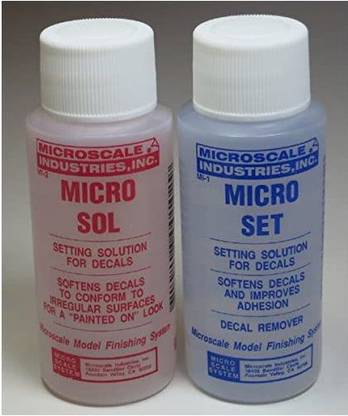 Microscale Decal Setting Solution-Micro Scale Micro Sol 102 + Micro Set 101 Package Decal
