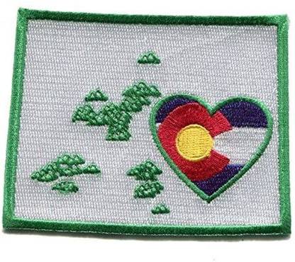 Heart Sticker Colorado Patch State Flag Heart Plus Mountain Design Embroide Instant Application Iron Applique Apply Fabric Coat Pant J