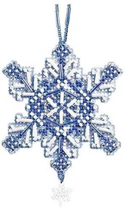 Wichelt Sapphire Crystal Beaded Counted Cross Stitch Ornament Kit Mill Hill 2012 Snow Crystals MH162304