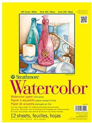 Strathmore 360-111 300 Series Watercolor Pad, 11"x15", 12 Sheets