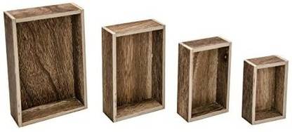 Vista Partners Tim Holtz Idea-Ology Wooden Vignette Boxes 4 Per Pack, 4 Sizes From 5.5 x 4 x 1.5 Inches To 3.2 x 2.2 x 1, Natural With