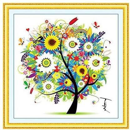 si ying Cross Stitch DIY Handmade Needlework Set Dream Tree Cross-Stitch Scenery Patterns EmbroiderySceneryFour Seasons Rich Tre