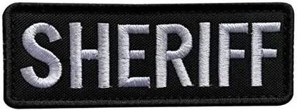 uuKen Regular Embroidery Cloth Fabric Sheriff Patch and for Law Enforcement Vest Jacket Uniform Plate Carrier Back Panel ( an