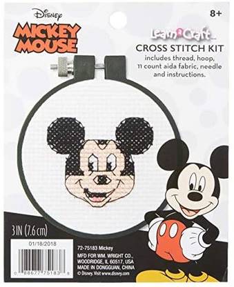 CSS Dimensions Disney Mickey Mouse Counted Cross Stitch Kit for Beginners11 Count Aida3''D