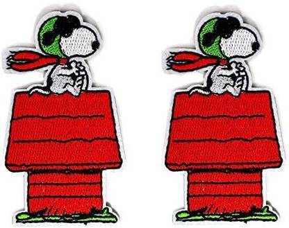 TOPS Cute Snoopy Pilot Dog House Pilot Peanuts Embroidery Patches Iron On Patches 1.5 x 3" (2 Patches)