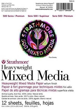 Strathmore (584-6 500 Series Heavyweight Mixed Media, 6"x8", 12 Sheets