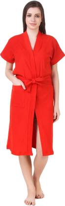 ovida Red Free Size Bath Robe