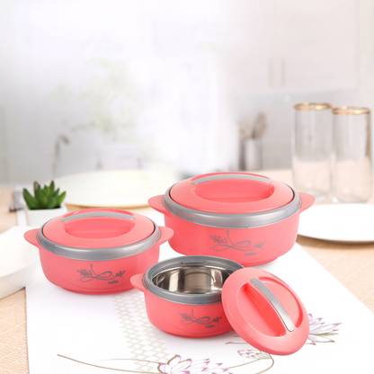 cello Sapphire Casserole Set of 3 Pack of 3 Thermoware Casserole Set  (500 ml, 1000 ml, 1500 ml)