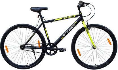 STRYDER Hybrid Cycle Model HYB 100 27.5 Road Bike, Matt Black Orange & Green 27.5 T (inch) Road Cycle