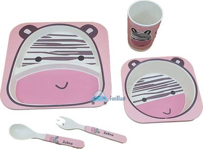 FunBlast Eco Friendly Bamboo Fibre Kids Feeding Set of 5 pieces  - Bamboo