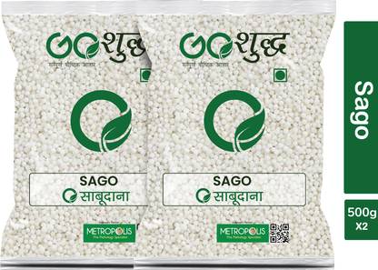 Goshudh Premium Quality Sabudana/Sago Pack Of 2 (500g each) Sago