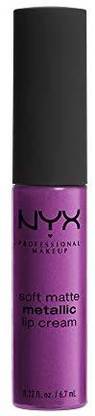 NYX Professional Makeup Soft Matte Metallic Lip Cream, Liquid Lipstick-Seoul, Violet