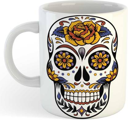 BuyAmaze Day of the Dead Skull Cute Evil Design Ceramic Coffee Mug