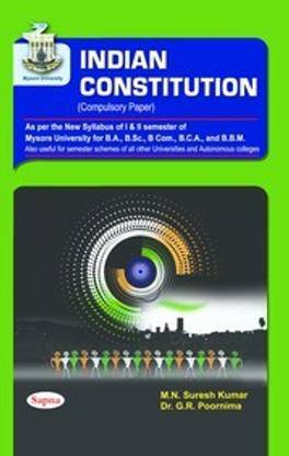 Indian Constitution For 1 & 2 Sem Ba Bcom Bsc Bca & Bbm : Myu