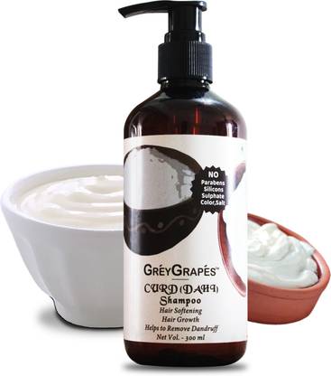 Greygrapes Curd (Dahi/Yogurt) Shampoo for Dandruff Control – No Parabens, Sulphate & Silicones Shampoo